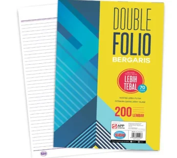 Kertas Double Folio Bergaris 200 lembar SIDU